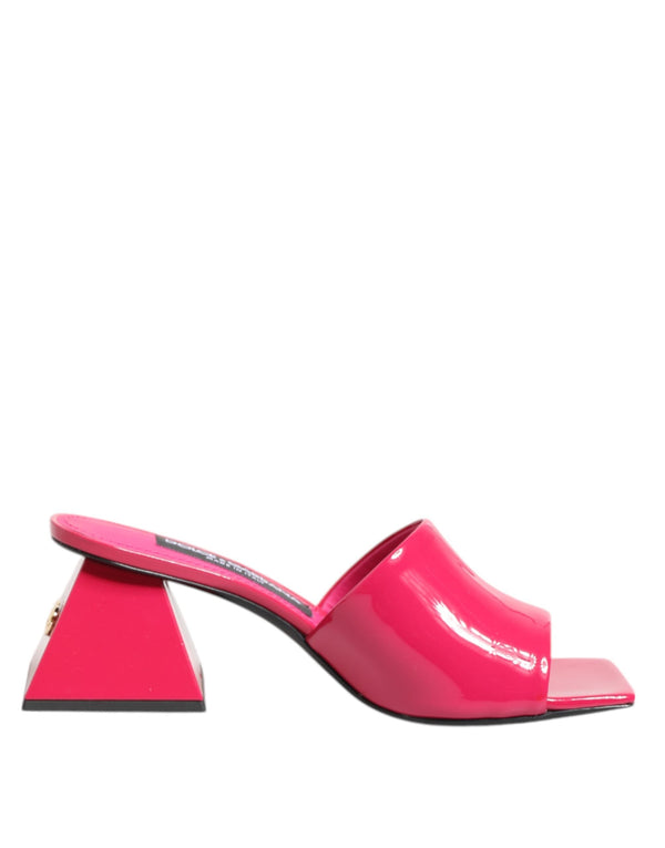 Pink Open Toe Block Heel Mules Sandals Shoes Dolce & Gabbana