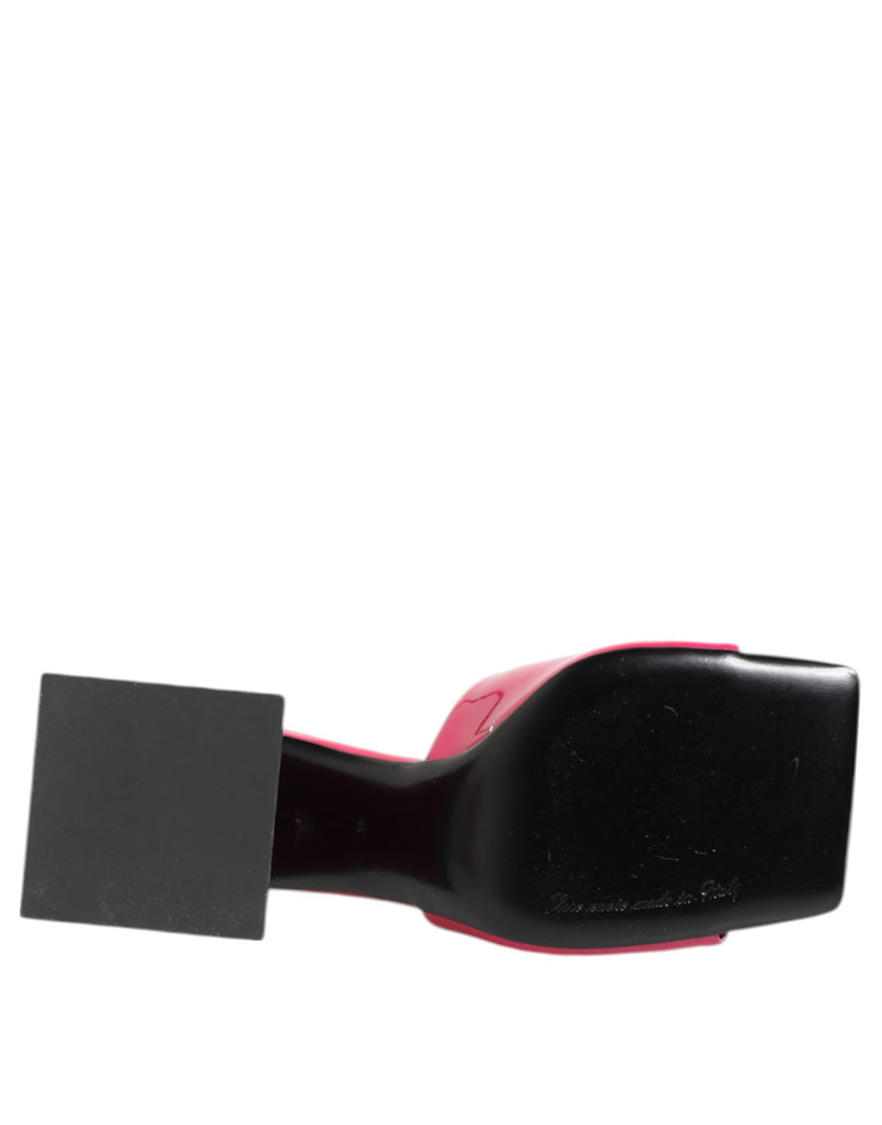 Pink Open Toe Block Heel Mules Sandals Shoes Dolce & Gabbana