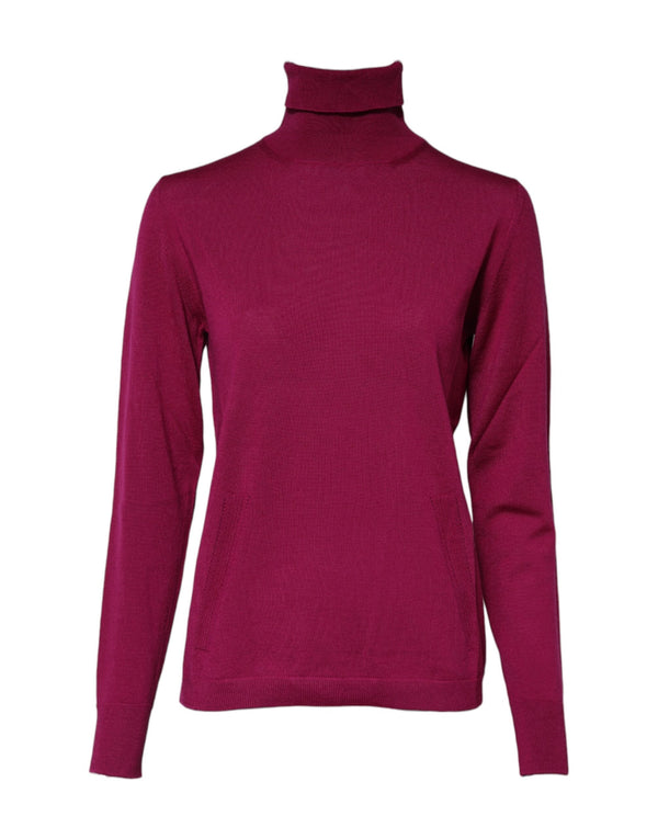Fuchsia Wool Long Sleeves Turtleneck Sweater Dolce & Gabbana