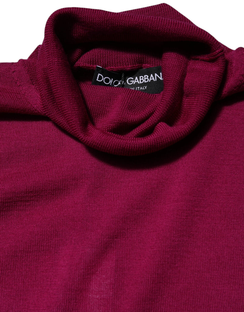 Fuchsia Wool Long Sleeves Turtleneck Sweater Dolce & Gabbana