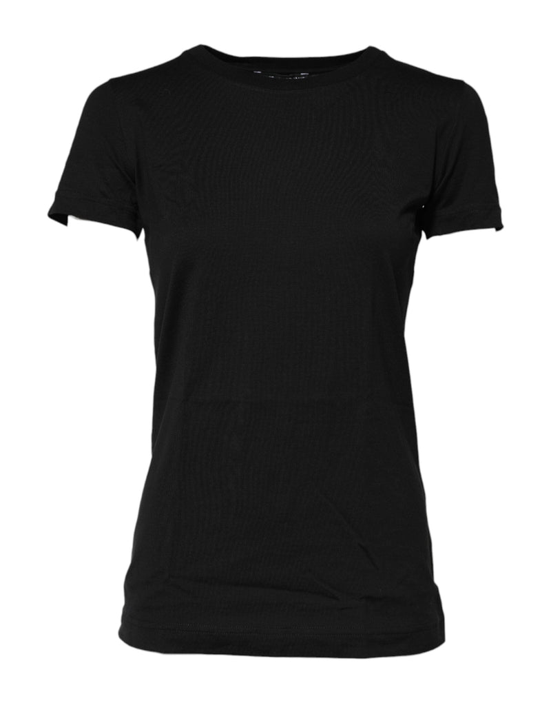 Black Short Sleeves Crew Neck Top T-shirt Dolce & Gabbana