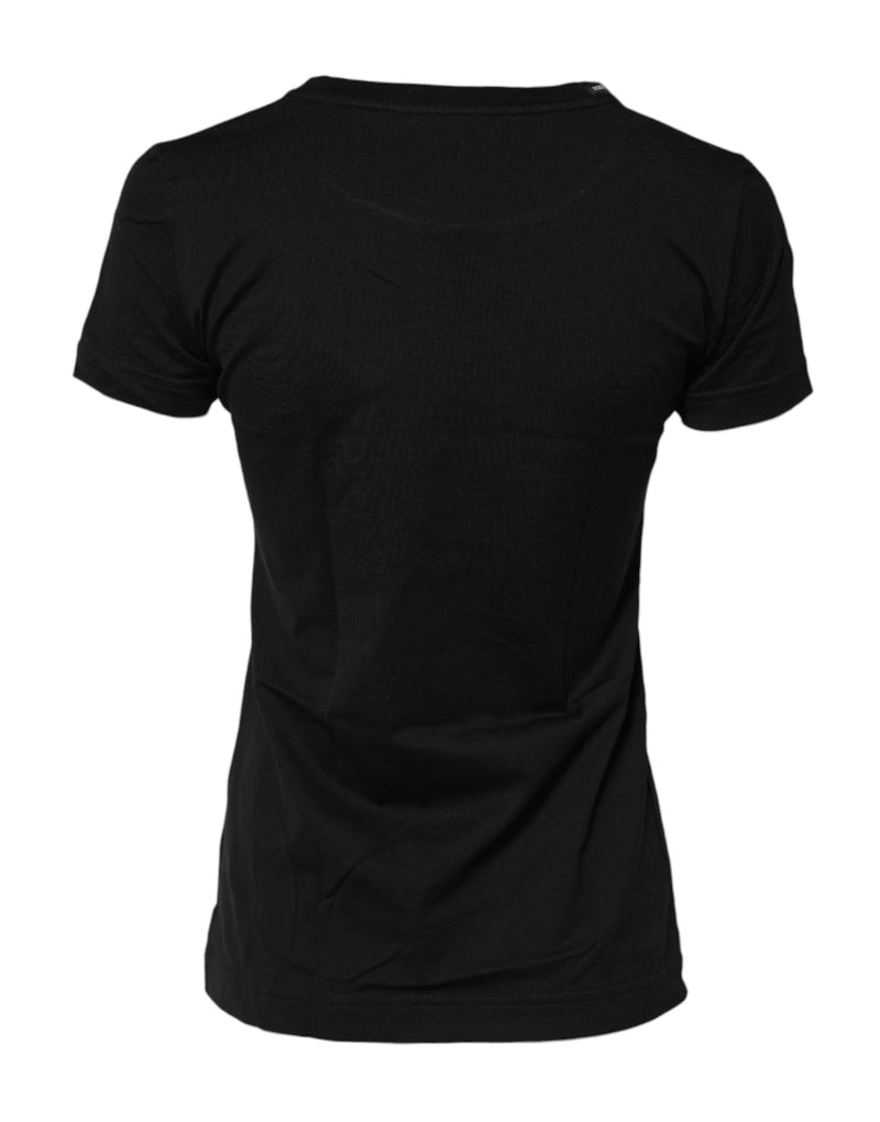 Black Short Sleeves Crew Neck Top T-shirt Dolce & Gabbana