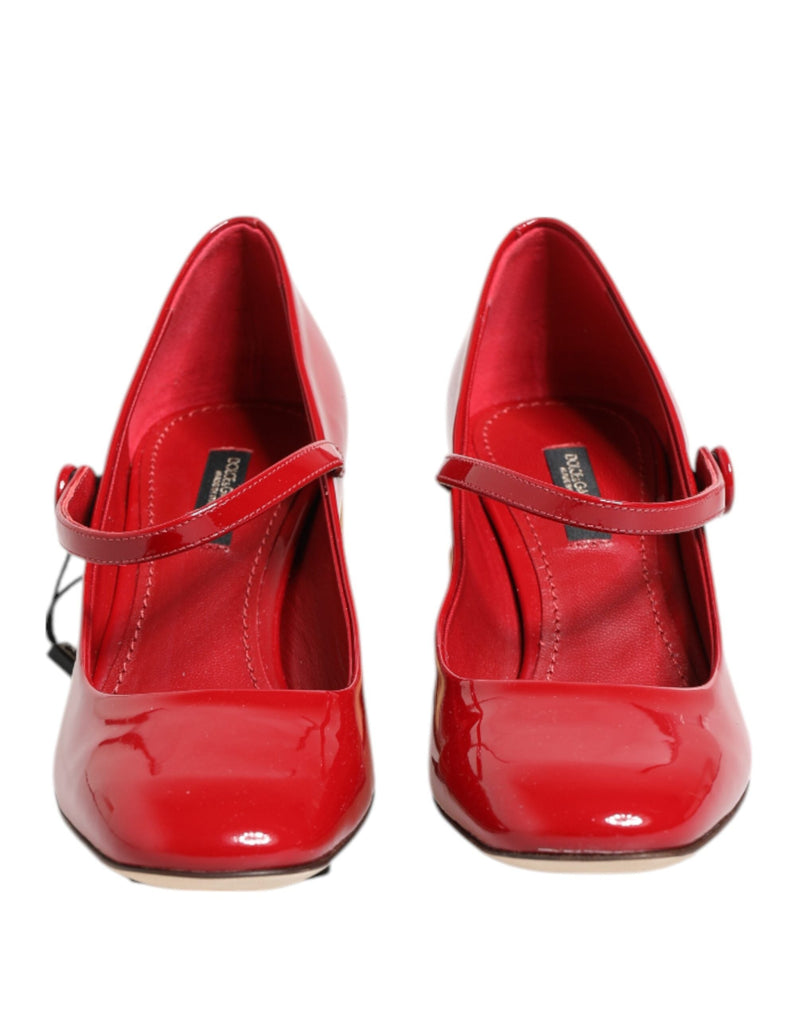 Red Leather DG Logo Heels Sandals Shoes Dolce & Gabbana