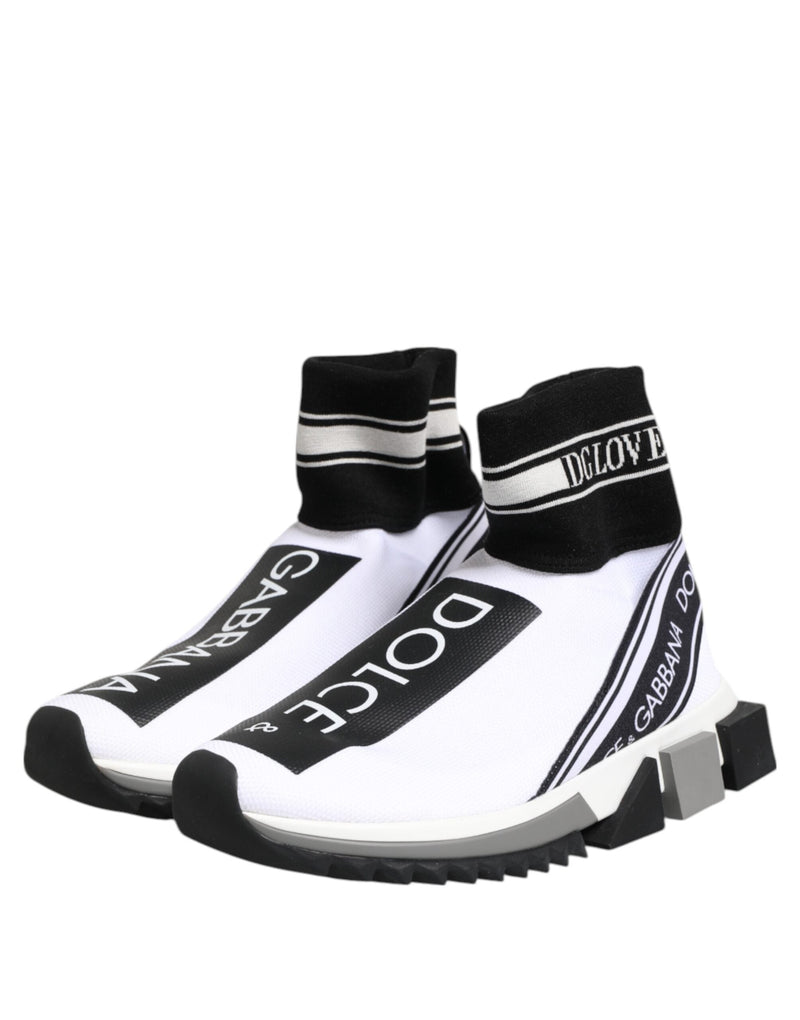 White Black Sorrento Socks Sneakers Shoes Dolce & Gabbana