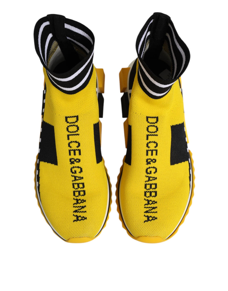 Yellow Black Sorrento Socks Sneakers Shoes Dolce & Gabbana