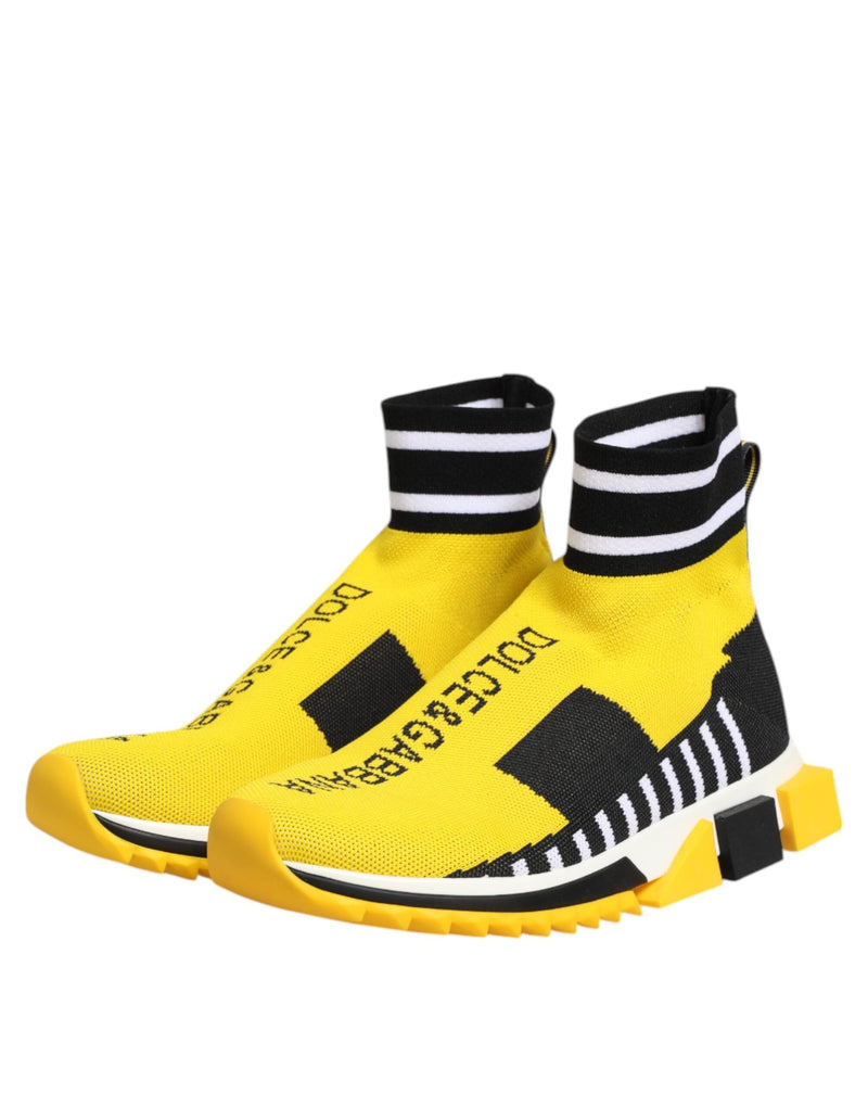 Yellow Black Sorrento Socks Sneakers Shoes Dolce & Gabbana