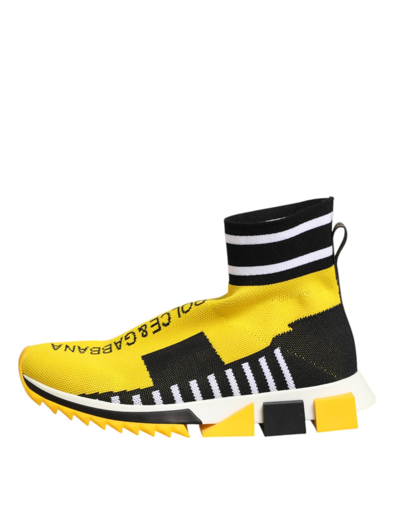 Yellow Black Sorrento Socks Sneakers Shoes Dolce & Gabbana