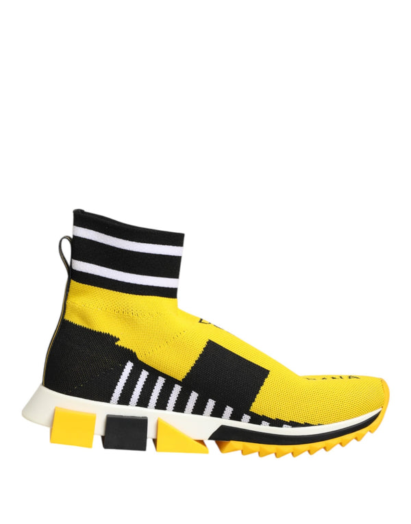 Yellow Black Sorrento Socks Sneakers Shoes Dolce & Gabbana