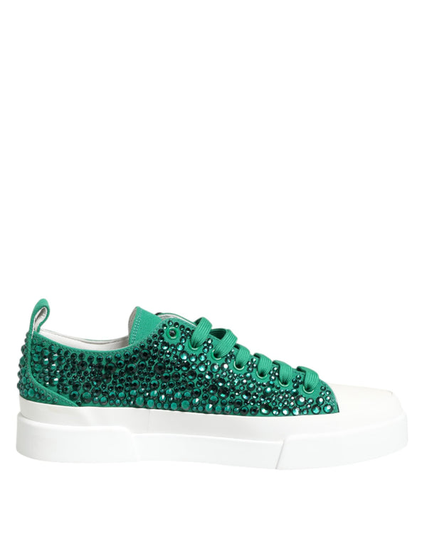 Green Portofino Crystal DG Logo Sneakers Shoes Dolce & Gabbana