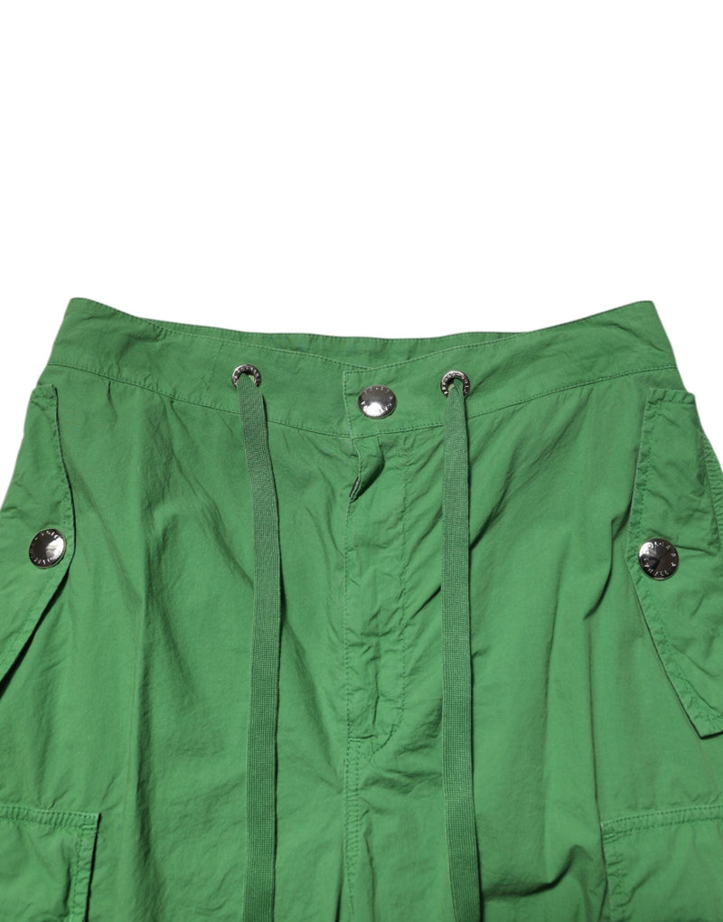 Green Cotton High Waist Cargo Trouser Pants Dolce & Gabbana