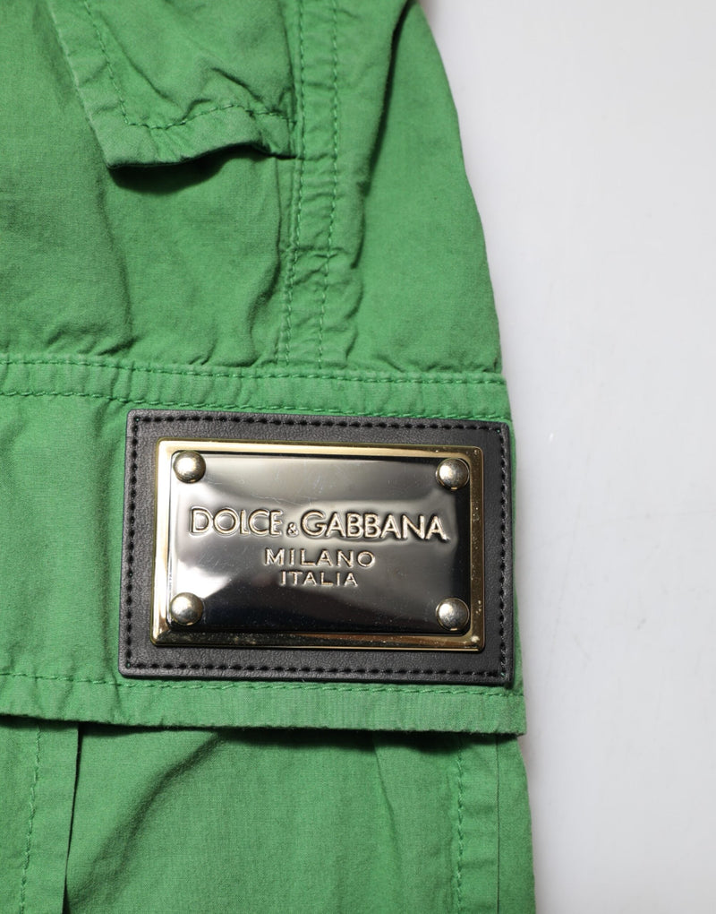 Green Cotton High Waist Cargo Trouser Pants Dolce & Gabbana