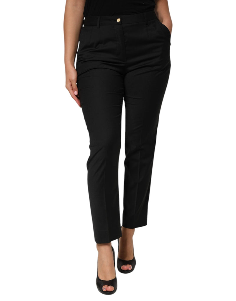 Black Polyester Tapered Women Trouser Pants Dolce & Gabbana
