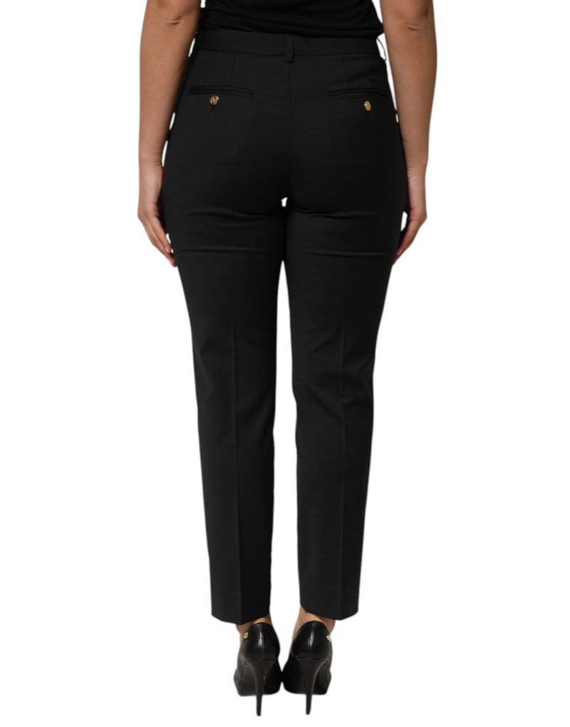 Black Polyester Tapered Women Trouser Pants Dolce & Gabbana