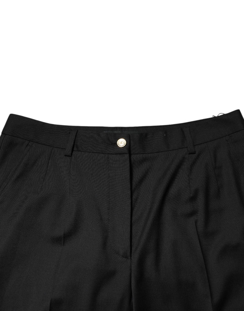 Black Polyester Tapered Women Trouser Pants Dolce & Gabbana