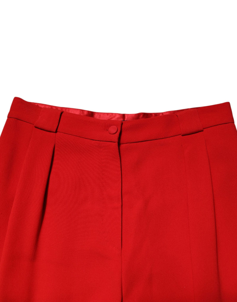Red HighWaist Straight Women Trouser Pants Dolce & Gabbana