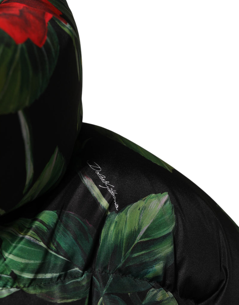 Multicolor Floral Puffer Coat Full Zip Jacket Dolce & Gabbana