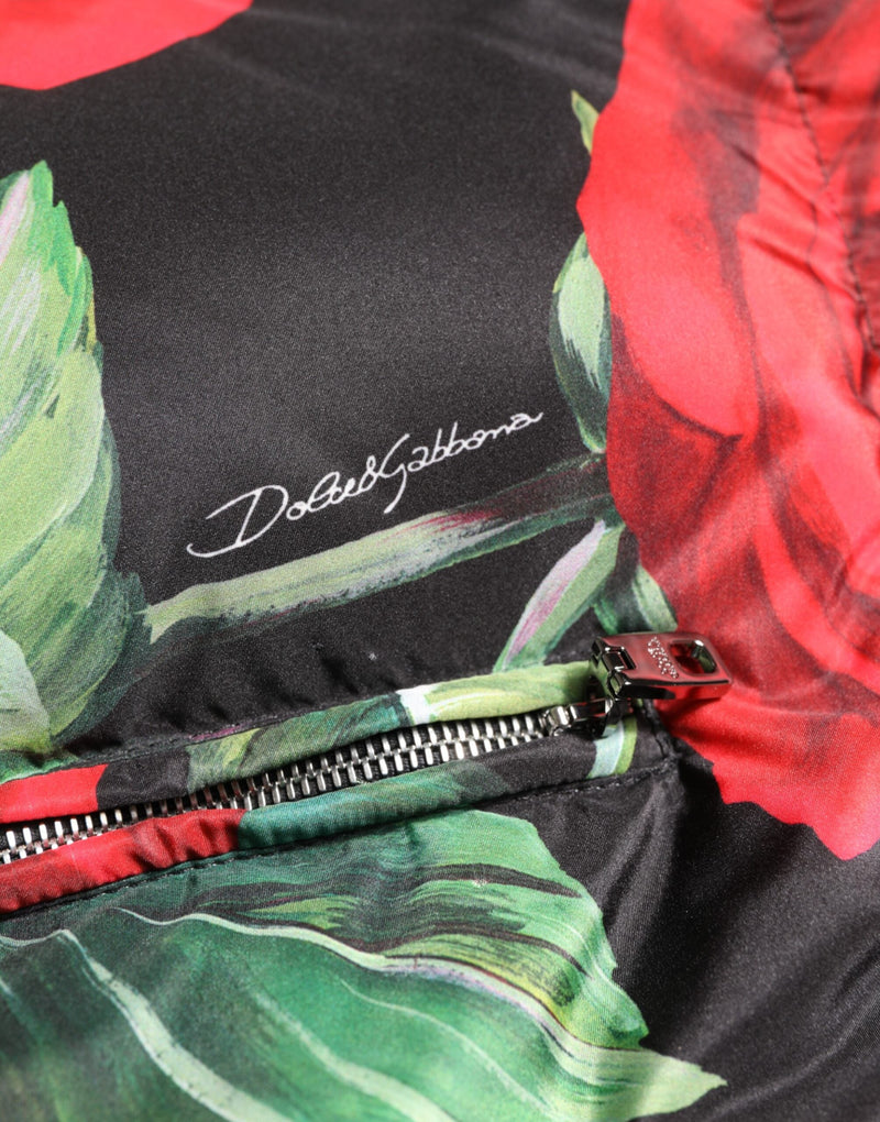 Multicolor Floral Puffer Coat Full Zip Jacket Dolce & Gabbana