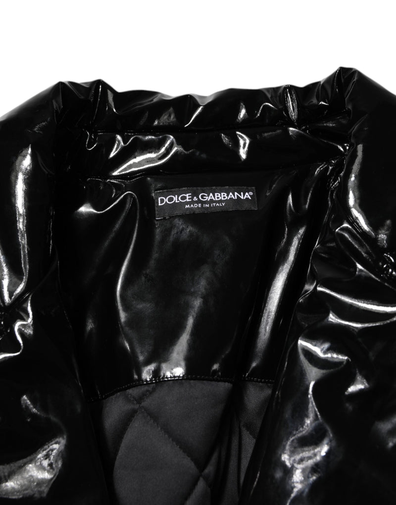 Polyester Black Quilted Puffer Coat  Jacket Dolce & Gabbana
