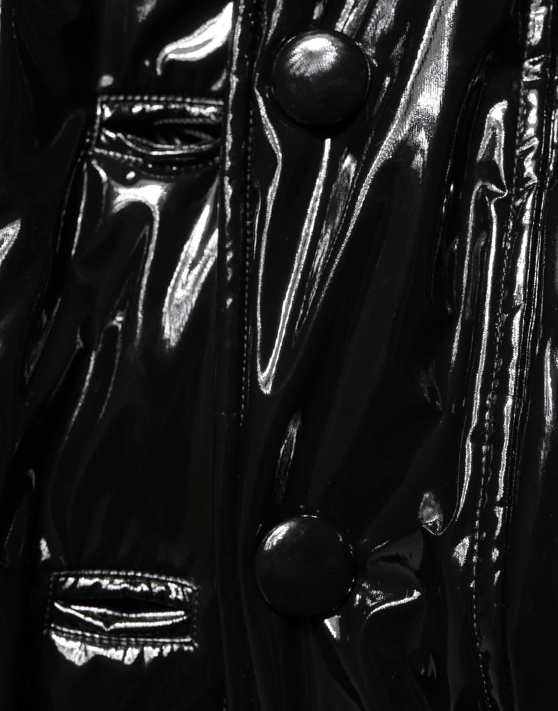 Polyester Black Quilted Puffer Coat  Jacket Dolce & Gabbana