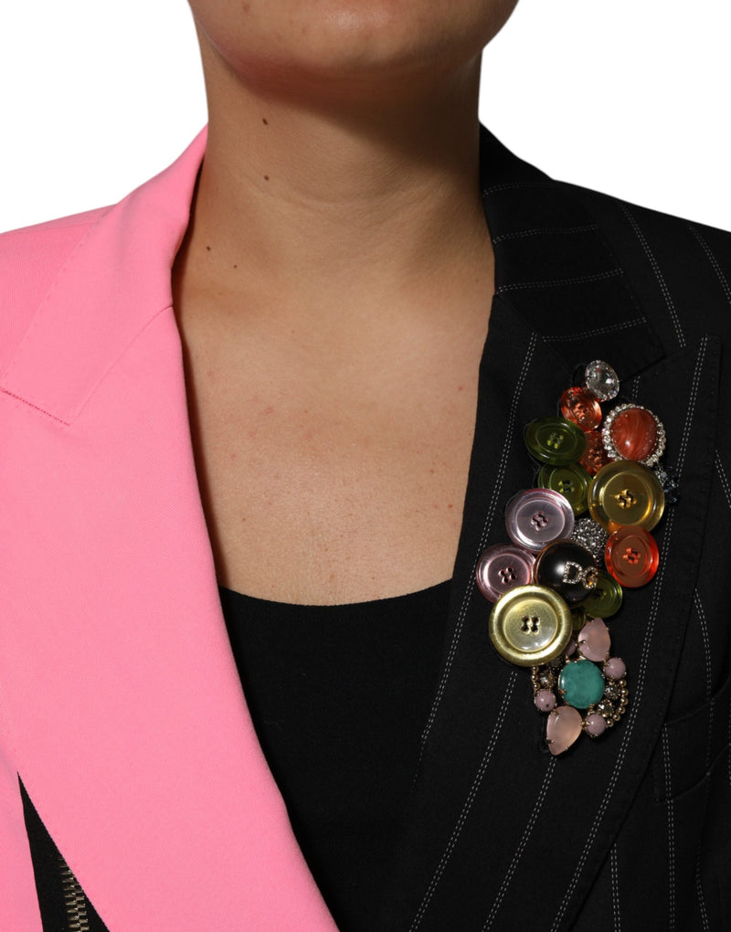 Multicolor Patchwork Embellished Coat Jacket Dolce & Gabbana