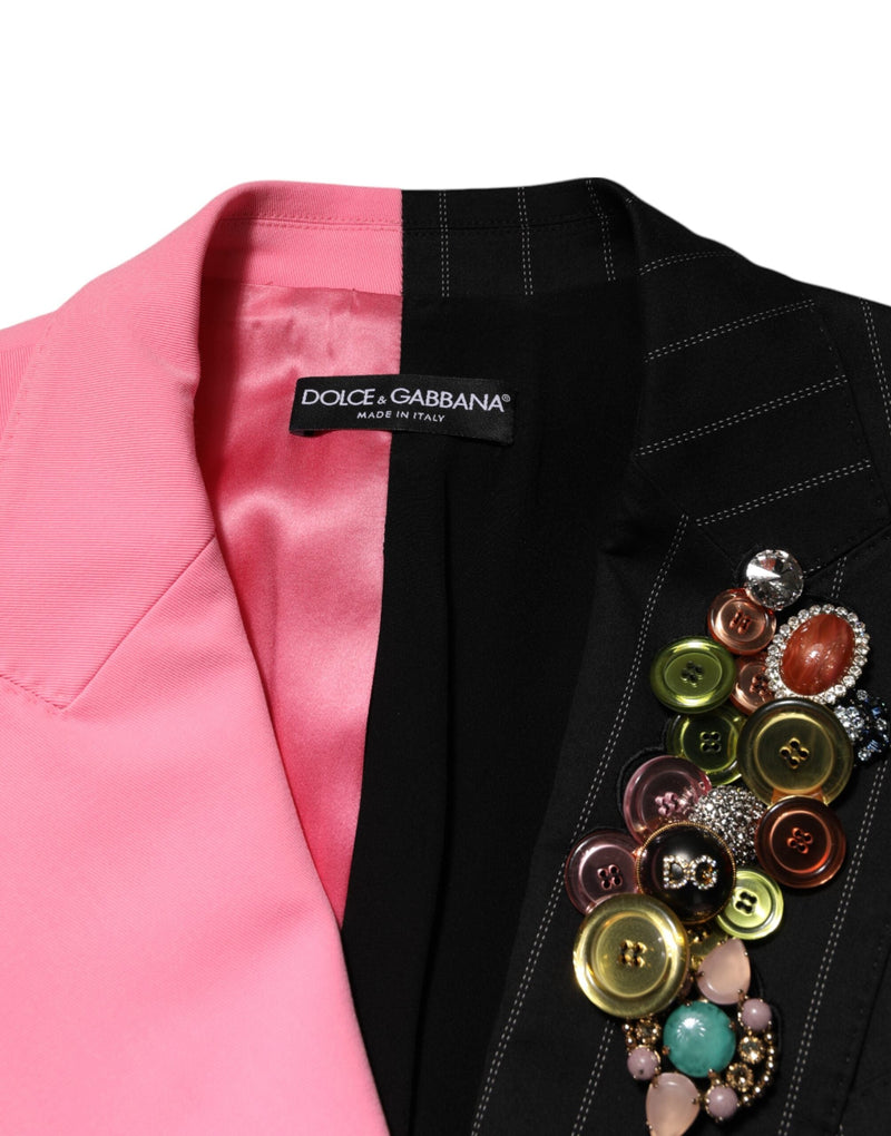 Multicolor Patchwork Embellished Coat Jacket Dolce & Gabbana
