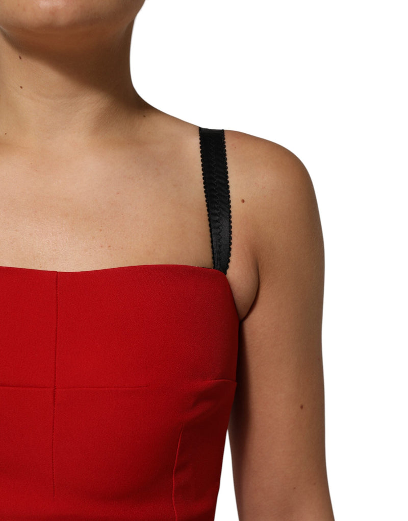 Red Stretch Bodycon Sheath Knee Length Dress Dolce & Gabbana