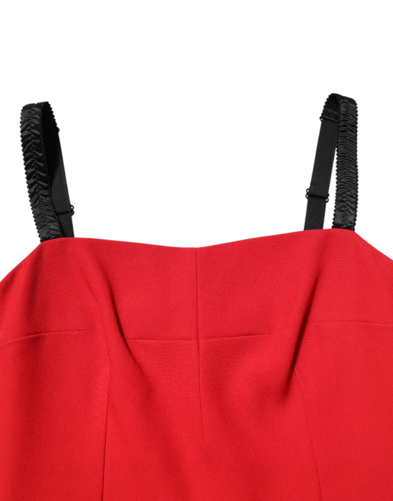 Red Stretch Bodycon Sheath Knee Length Dress Dolce & Gabbana
