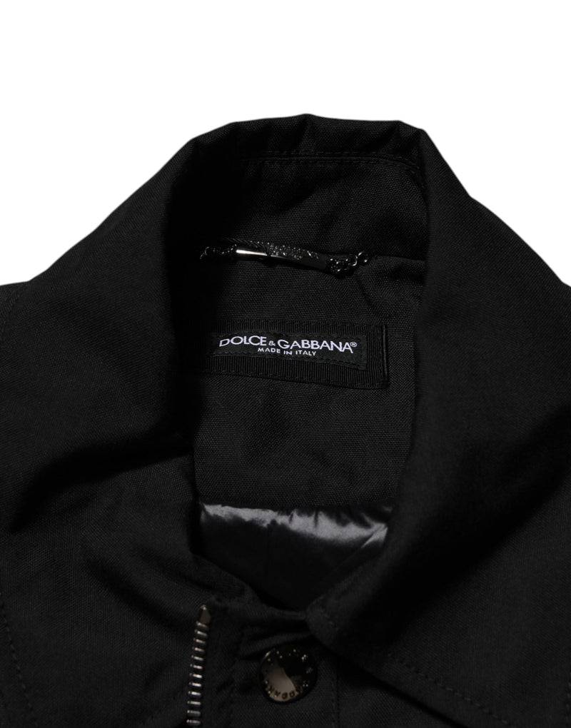 Black Patch Pocket Full Zip Bomber Jacket Dolce & Gabbana
