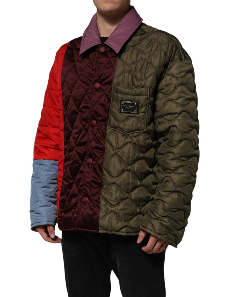 Multicolor Patchwork PolyesterQuilted Jacket Dolce & Gabbana