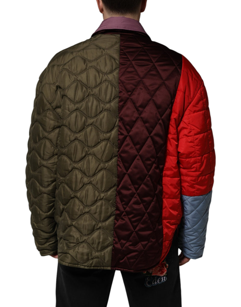 Multicolor Patchwork PolyesterQuilted Jacket Dolce & Gabbana