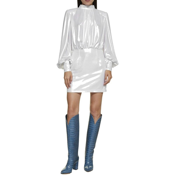 Abelia Laminated Mini Dress BLANCA VITA