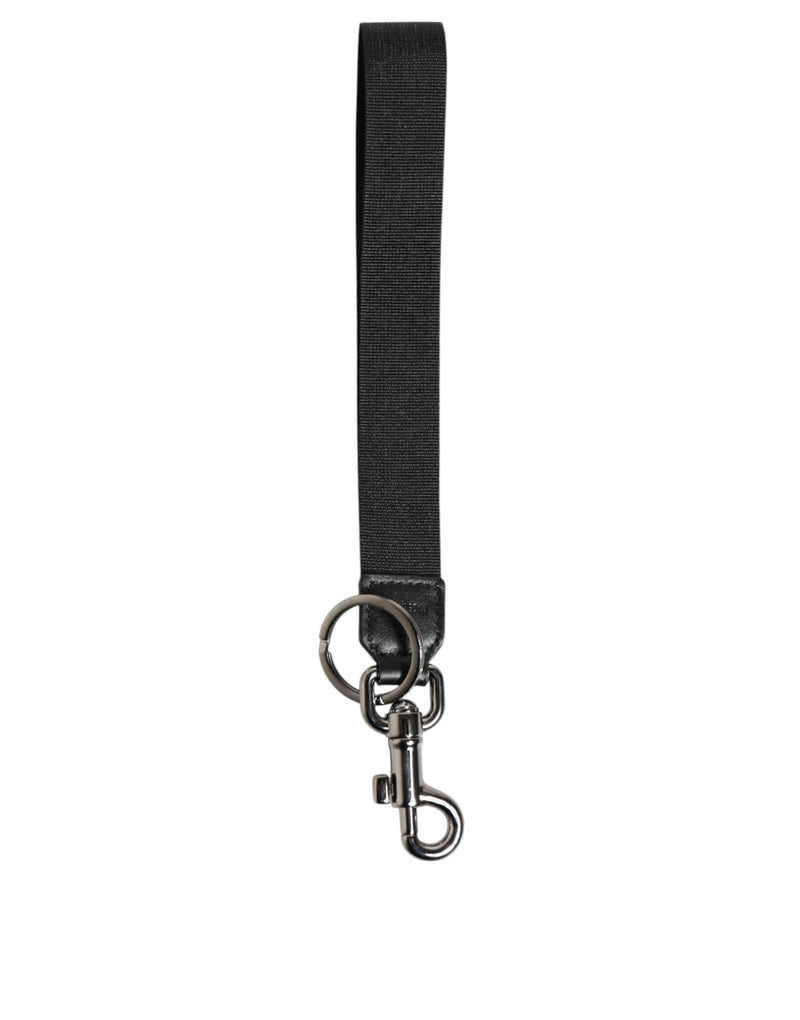 Black Red DG Logo Polyester Silver Men Keychain Keyring Dolce & Gabbana