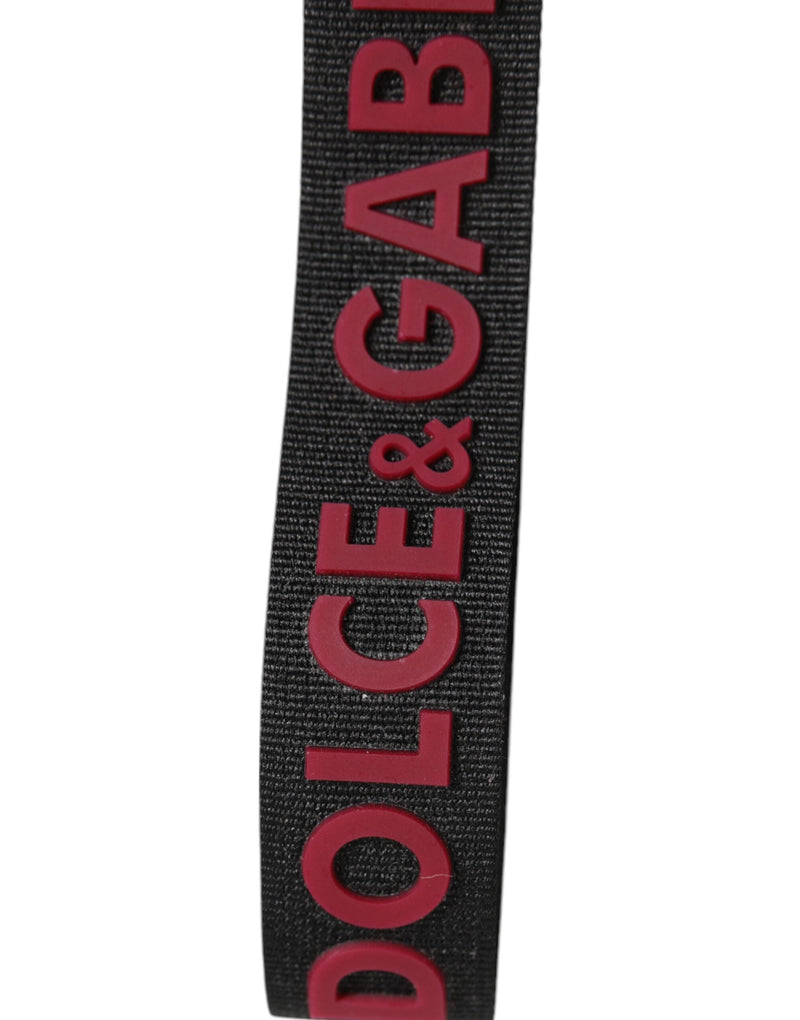Black Red DG Logo Polyester Silver Men Keychain Keyring Dolce & Gabbana