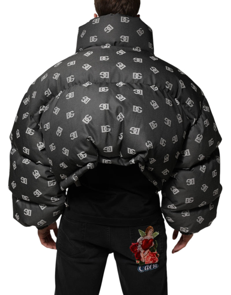 Black DG Monogram Full Zip Puffer Men Jacket Dolce & Gabbana