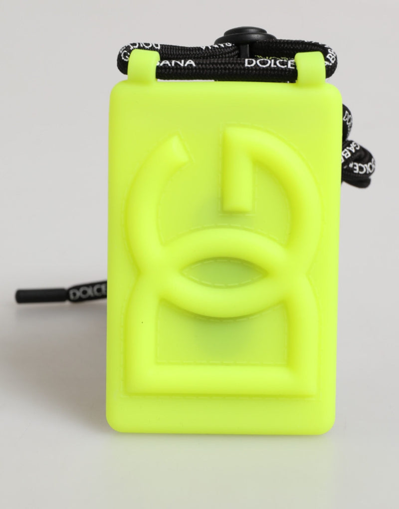 Yellow Green Rubber DG Embossed Adjustable Badge Holder Dolce & Gabbana