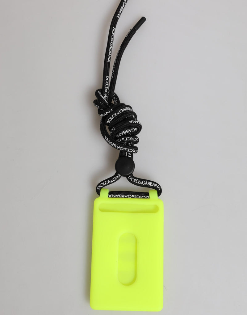 Yellow Green Rubber DG Embossed Adjustable Badge Holder Dolce & Gabbana