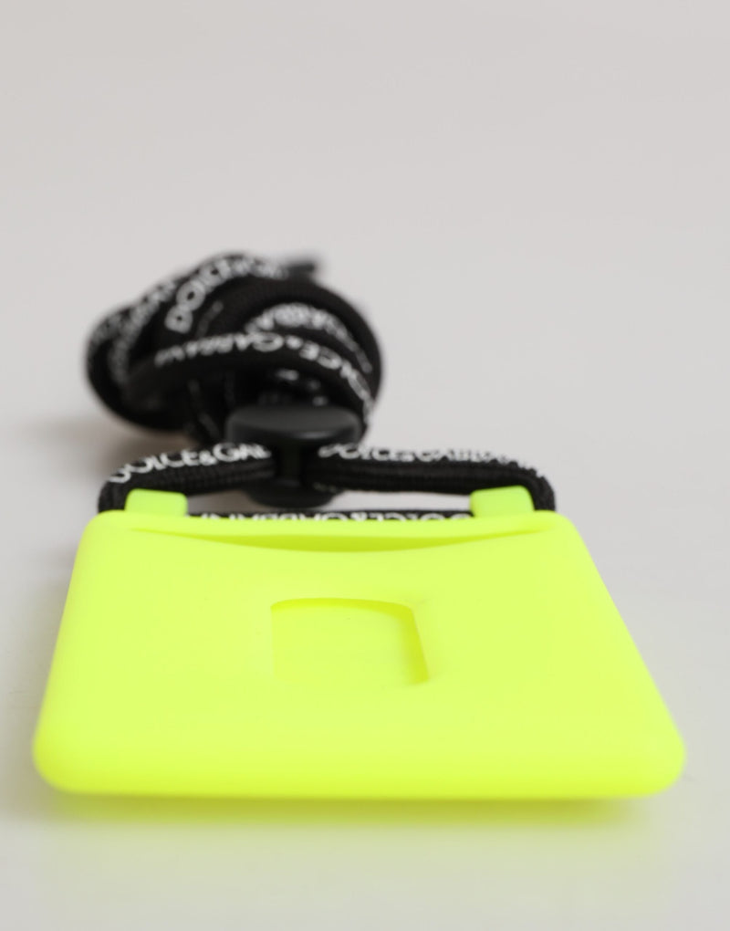 Yellow Green Rubber DG Embossed Adjustable Badge Holder Dolce & Gabbana
