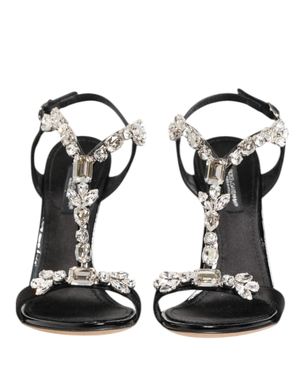 Black Keira Crystals Heels Sandals Shoes Dolce & Gabbana