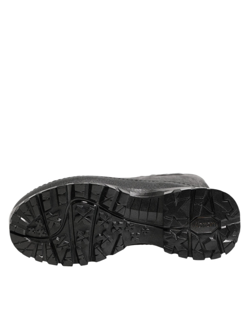 Metallic Black Pull On Rain Boots Men Shoes Dolce & Gabbana