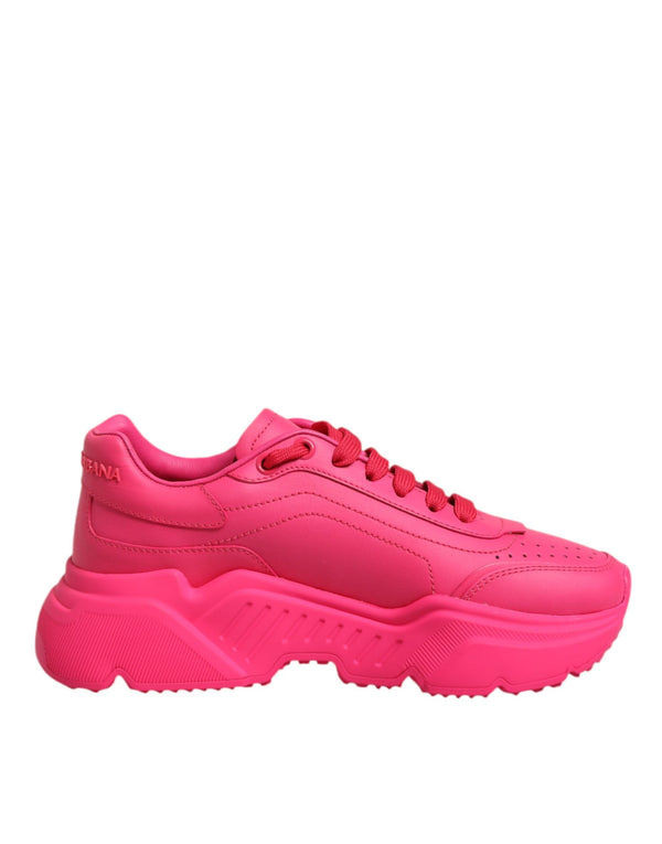 Pink Leather Daymaster Low Top Sneakers Shoes Dolce & Gabbana