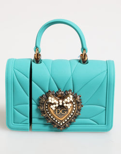 Turquoise Silicone Devotion Heart Cover Bag Airpods Case Dolce & Gabbana