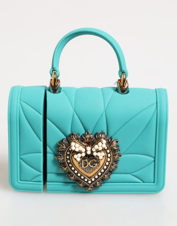 Turquoise Silicone Devotion Heart Cover Bag Airpods Case Dolce & Gabbana