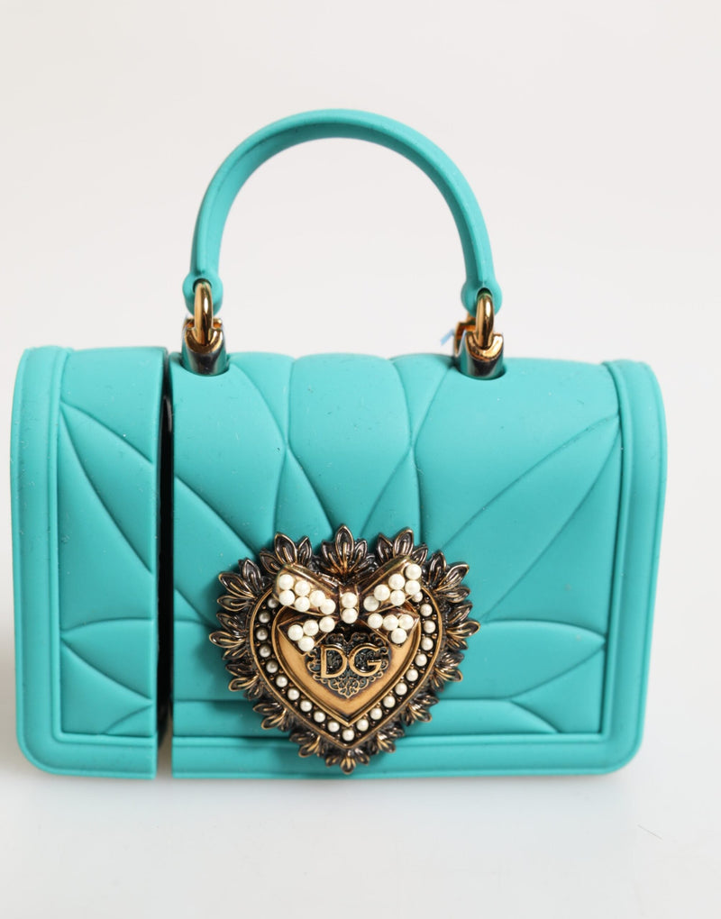 Turquoise Silicone Devotion Heart Cover Bag Airpods Case Dolce & Gabbana