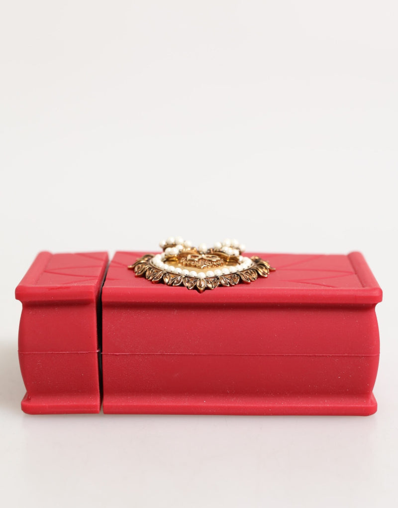 Red Silicone Devotion Heart Cover Bag Women Airpods Case Dolce & Gabbana