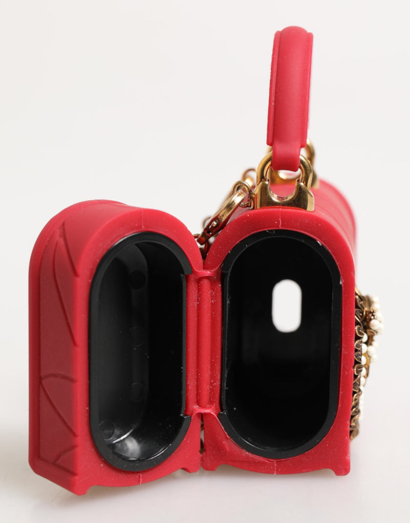 Red Silicone Devotion Heart Cover Bag Women Airpods Case Dolce & Gabbana