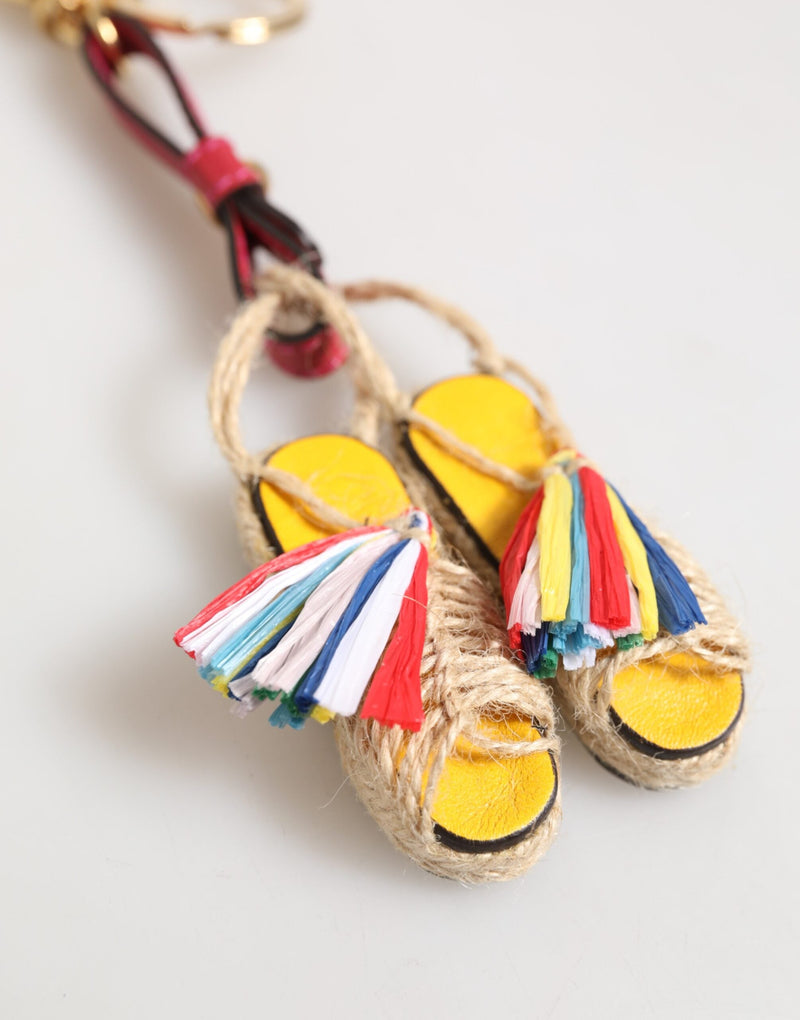 Red Yellow Mini Espadrille Style Charm Keychain Keyring Dolce & Gabbana