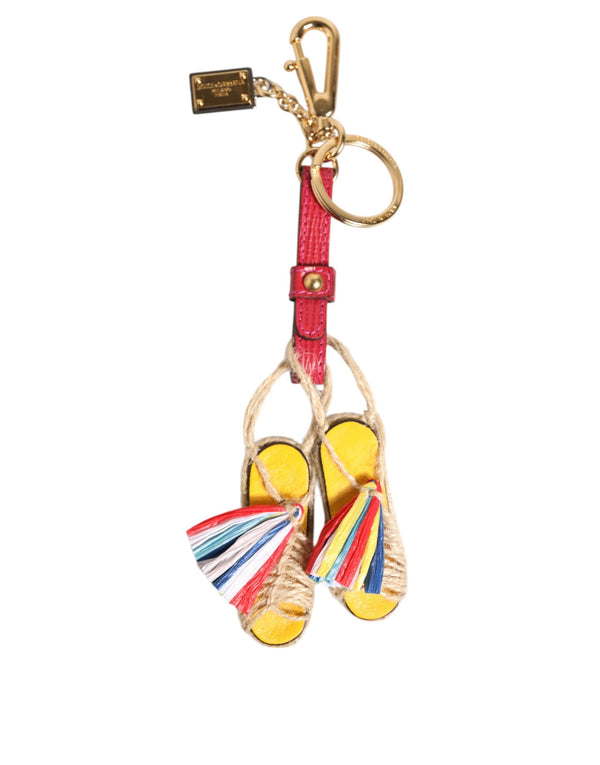 Red Yellow Mini Espadrille Style Charm Keychain Keyring Dolce & Gabbana