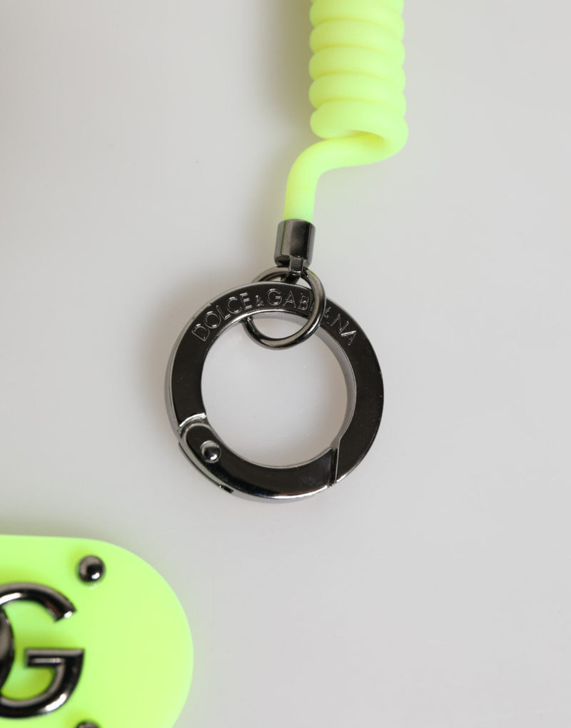Green Springy Key Holder DG Logo Men's Keychain Keyring Dolce & Gabbana