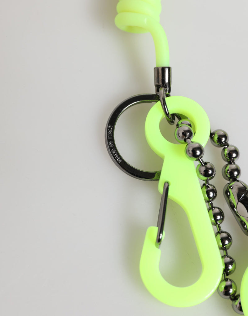 Green Springy Key Holder DG Logo Men's Keychain Keyring Dolce & Gabbana