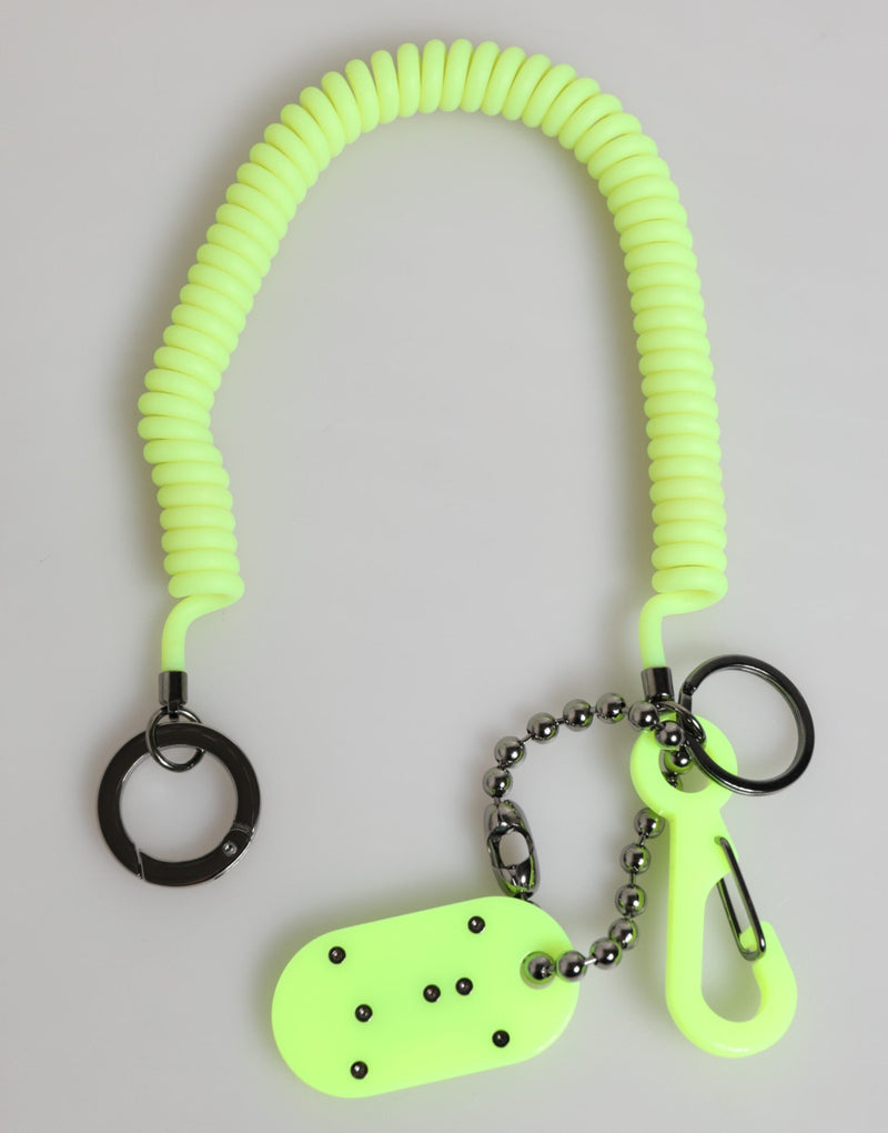 Green Springy Key Holder DG Logo Men's Keychain Keyring Dolce & Gabbana